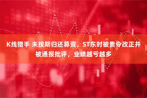 K线猎手 未按期归还募资，ST东时被责令改正并被通报批评，业绩越亏越多