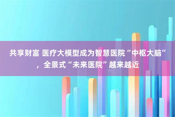 共享财富 医疗大模型成为智慧医院“中枢大脑”，全景式“未来医院”越来越近